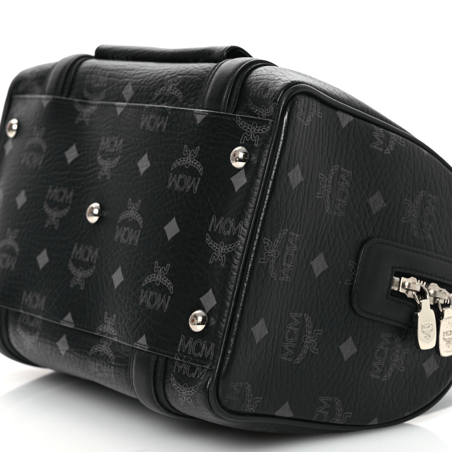 MCM Visetos Small Boston Bag Black 11 of 14