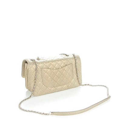 Chanel Iridescent Python Quilted Medium Clam Pocket Flap Gold 3 of 7