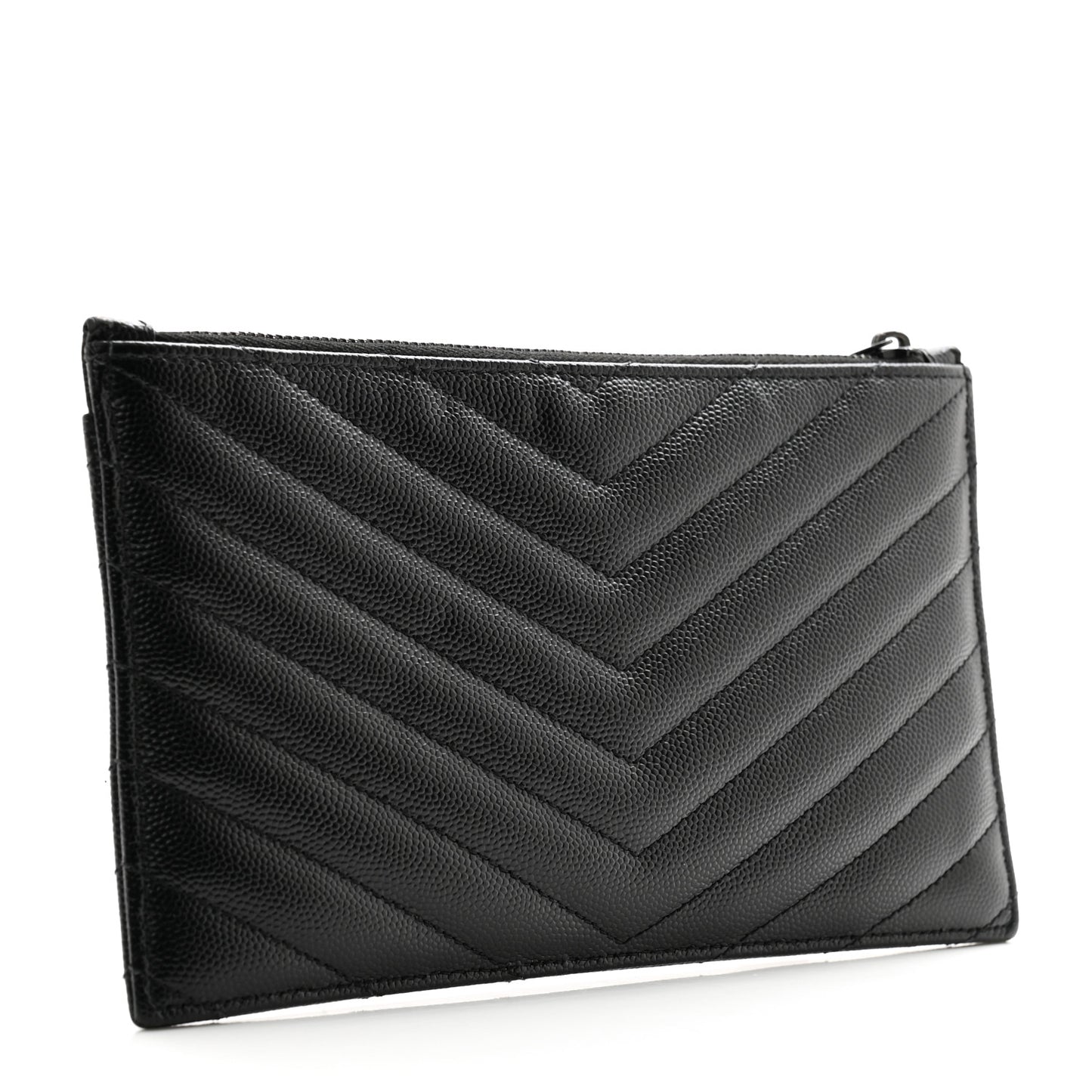 Grain De Poudre Chevron Monogram Monochrome Bill Pouch Black