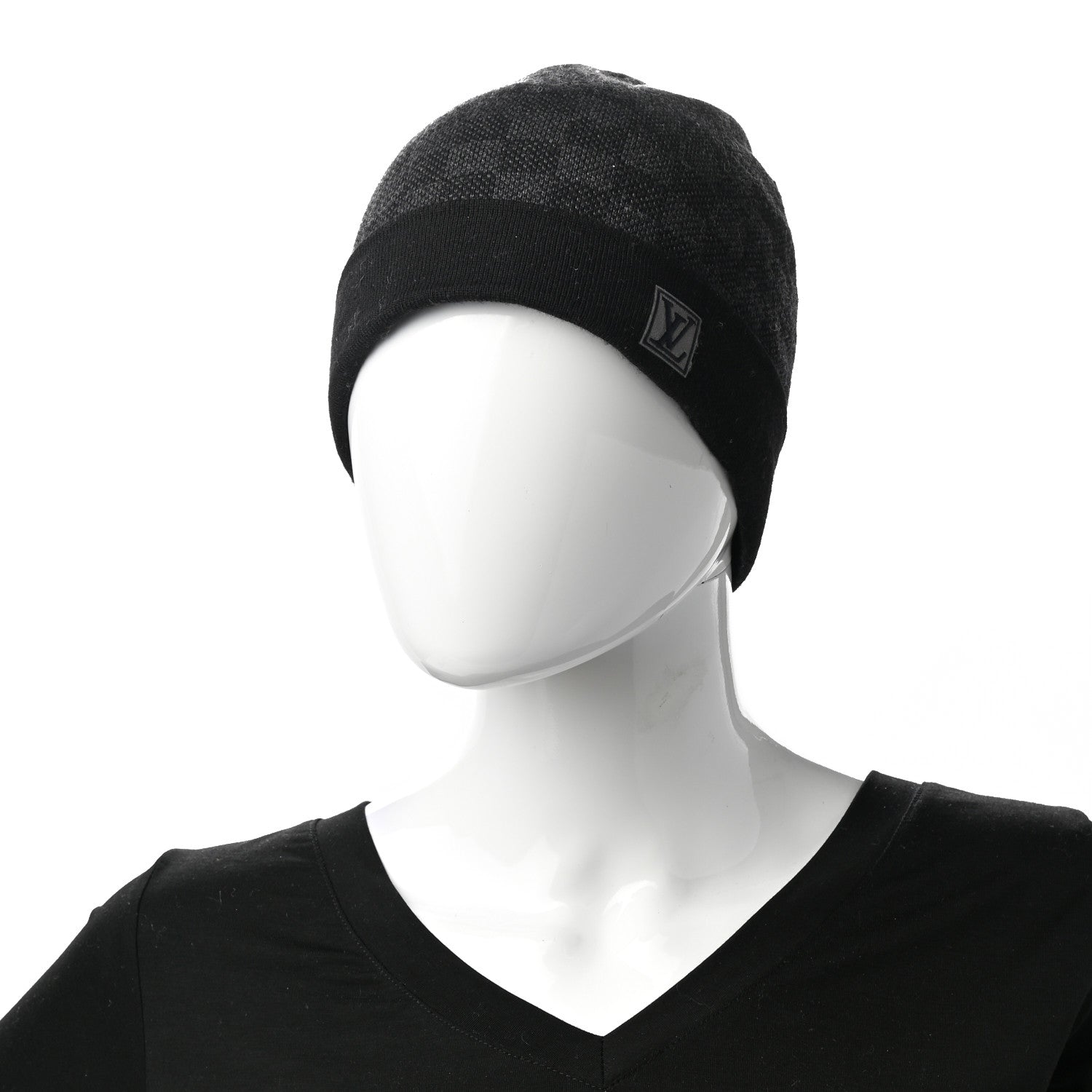 Louis Vuitton Wool Bonnet Petit Damier Graphite Beanie Hat 2 of 4