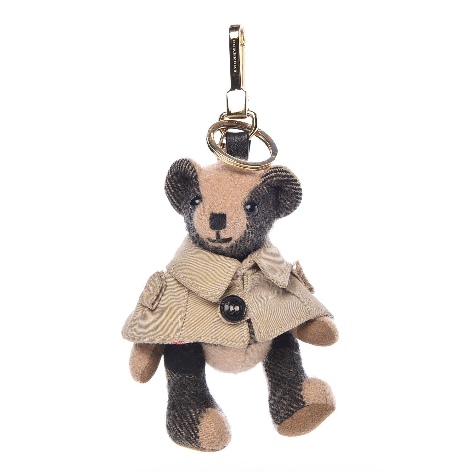 Burberry Cashmere House Check Thomas Bear Poncho Bag Charm Camel 1 of 5