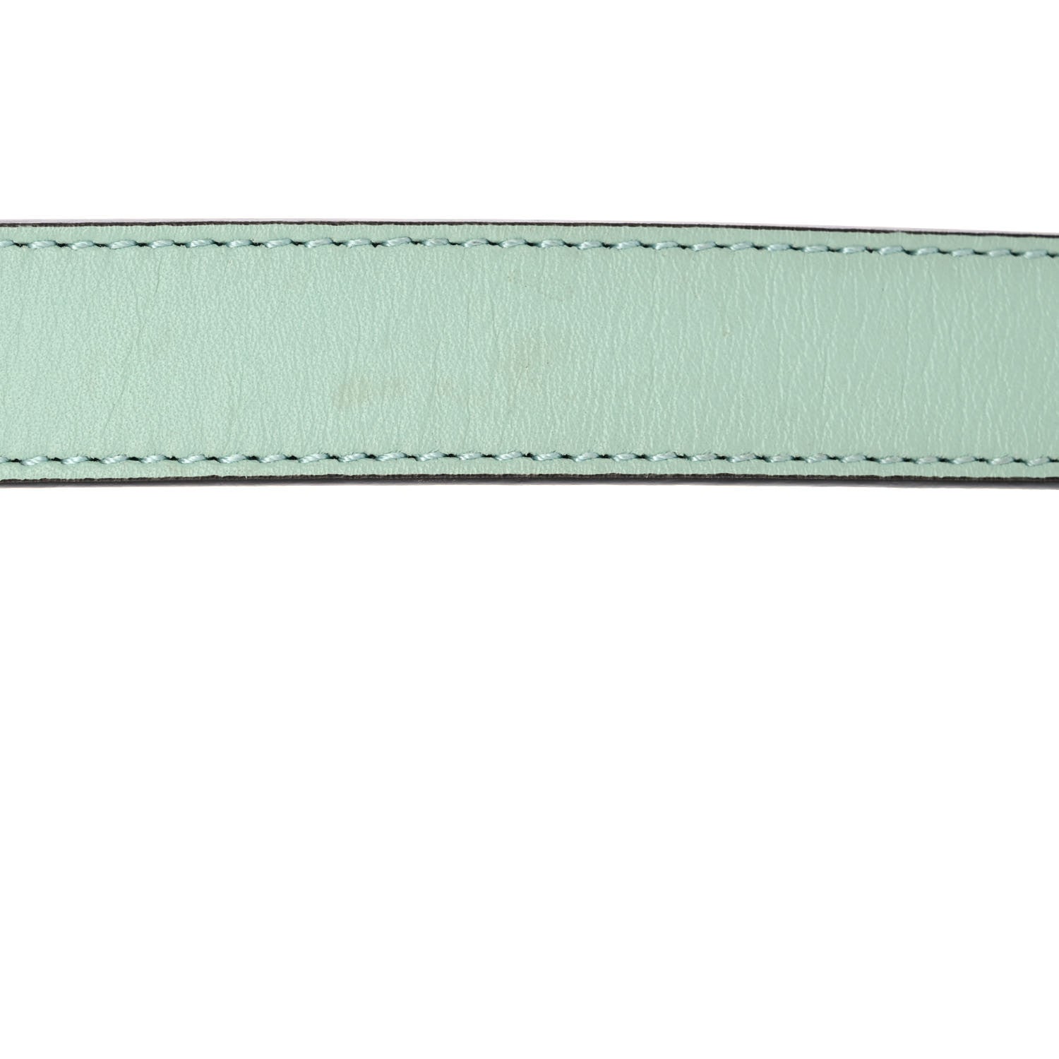 Gucci Moon Calfskin Palladium Double G 20mm Belt 85 34 Water Green 6 of 8