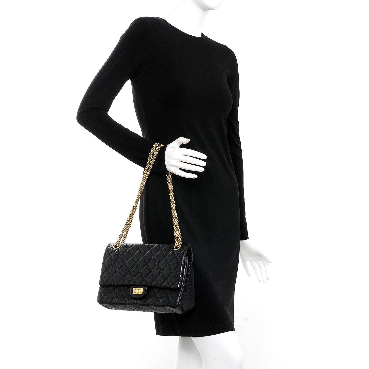 Chanel Aged Calfskin Quilted 2.55 Reissue 226 Flap Black 3 of 9