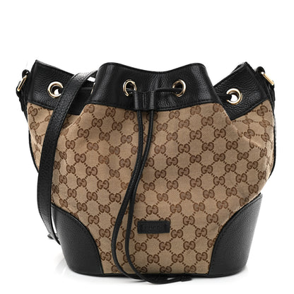 Gucci GG Monogram Calfskin Bucket Bag Black 1 of 16