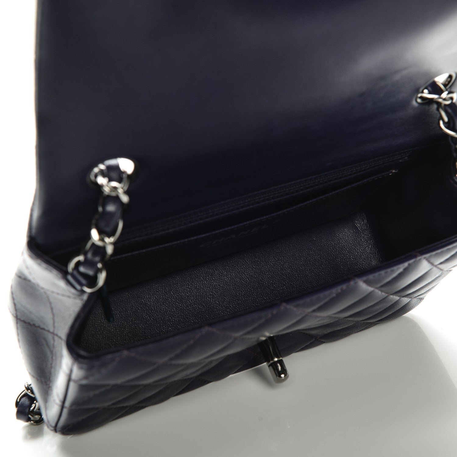 Chanel Lambskin Quilted Mini Rectangular Flap Dark Purple 5 of 8