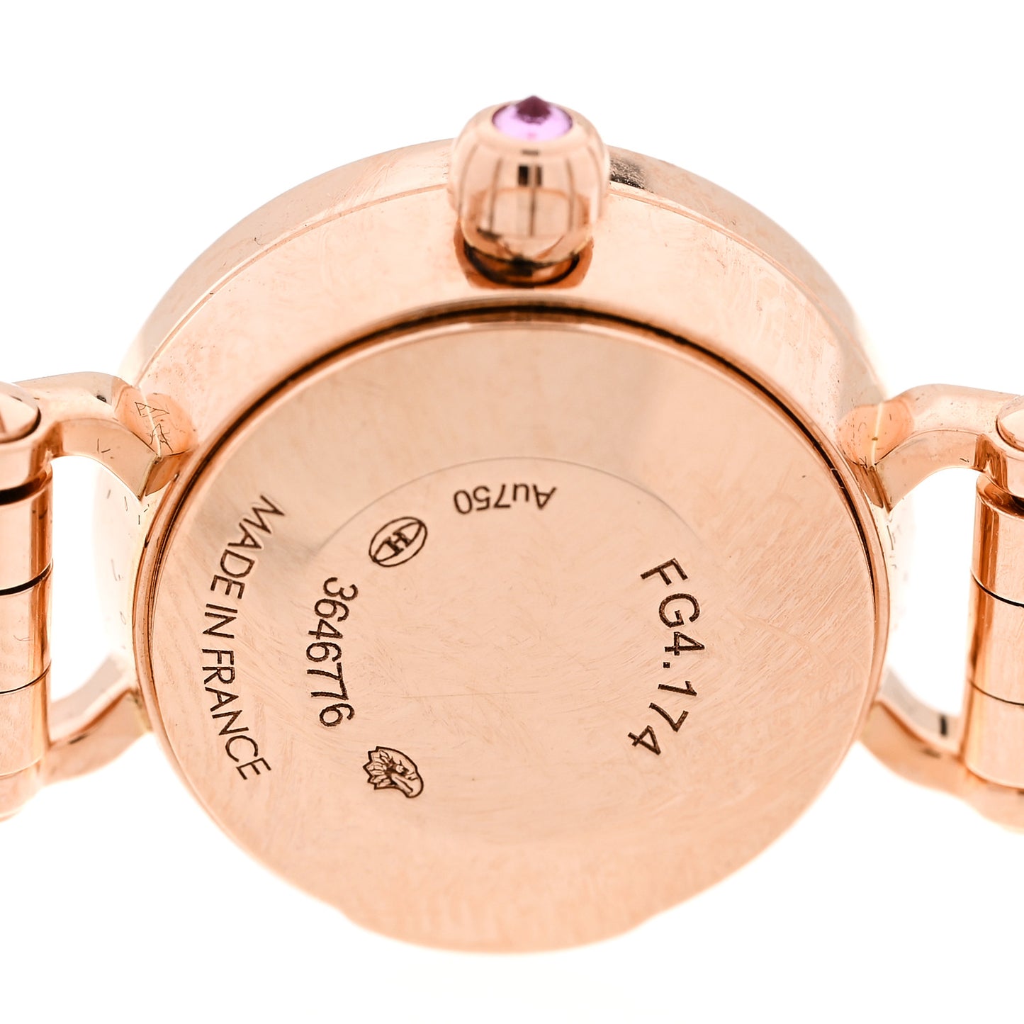 18K Rose Gold Diamond Pink Sapphire 16mm Faubourg Quartz Watch