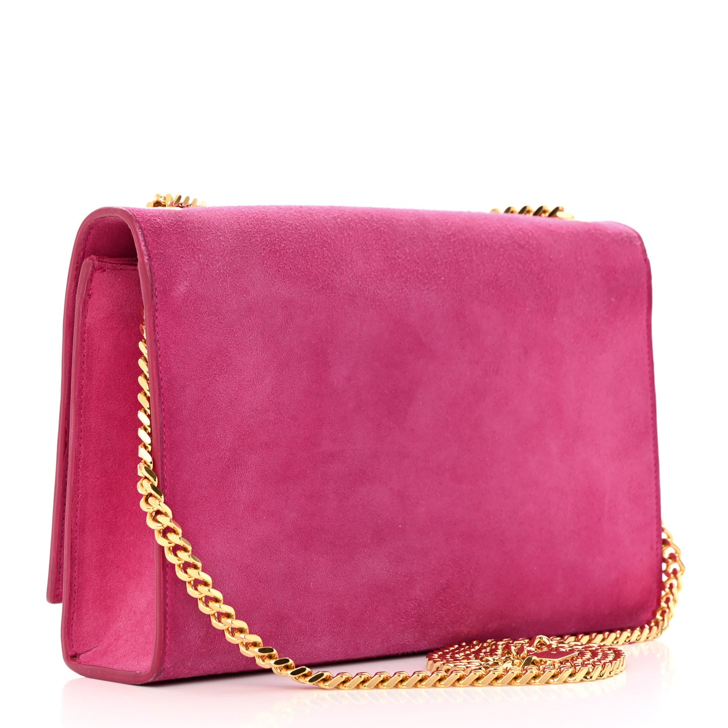 Suede Medium Monogram Kate Tassel Shoulder Bag Lipstick Fuchsia