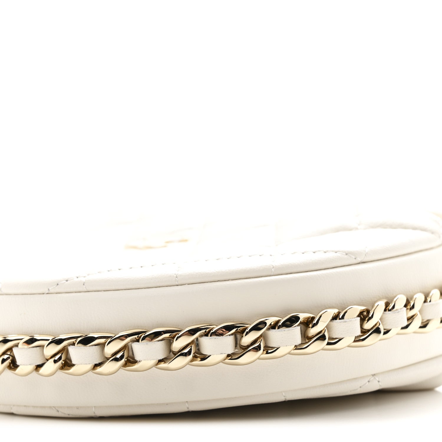 Chanel Lambskin Quilted Chain Around Pouch Hobo White 10 of 10