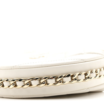 Chanel Lambskin Quilted Chain Around Pouch Hobo White 10 of 10