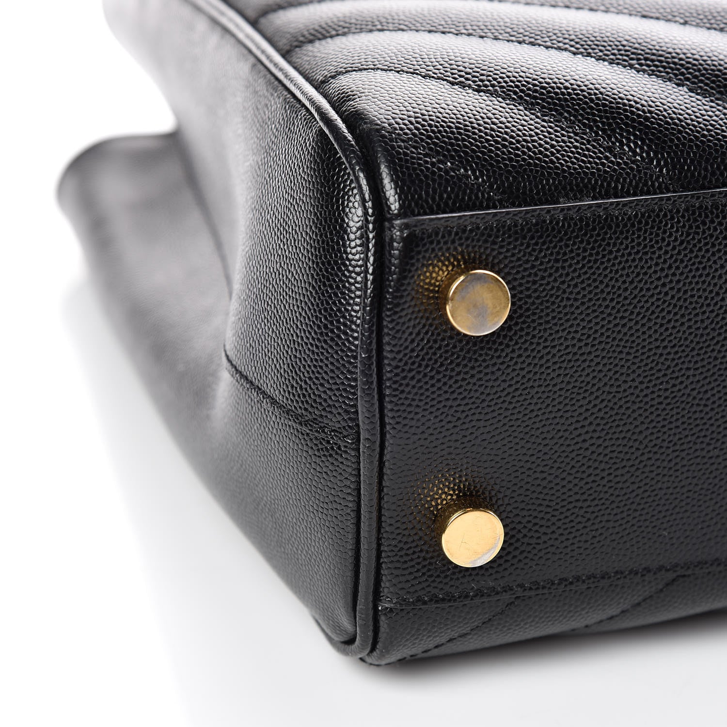 Saint Laurent Grain De Poudre Matelasse Chevron Monogram Shopping Bag Black 5 of 12