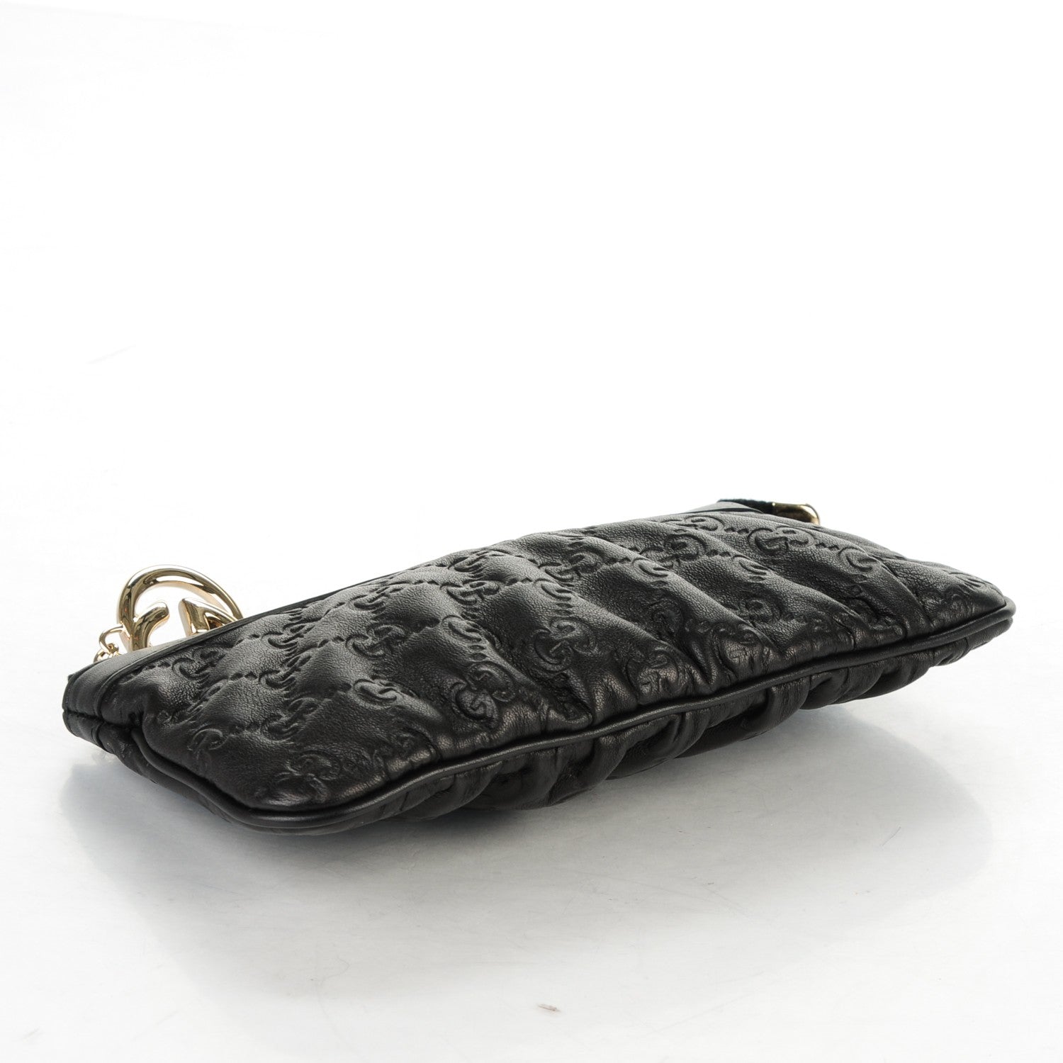 Gucci Guccissima Signature New Britt Wristlet Black 4 of 7