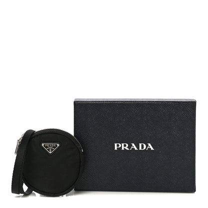 Prada Nylon Mini Round Coin Purse Black 12 of 12