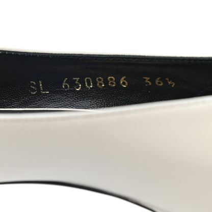 Saint Laurent Calfskin Bow Anais Pumps 36.5 White 7 of 10