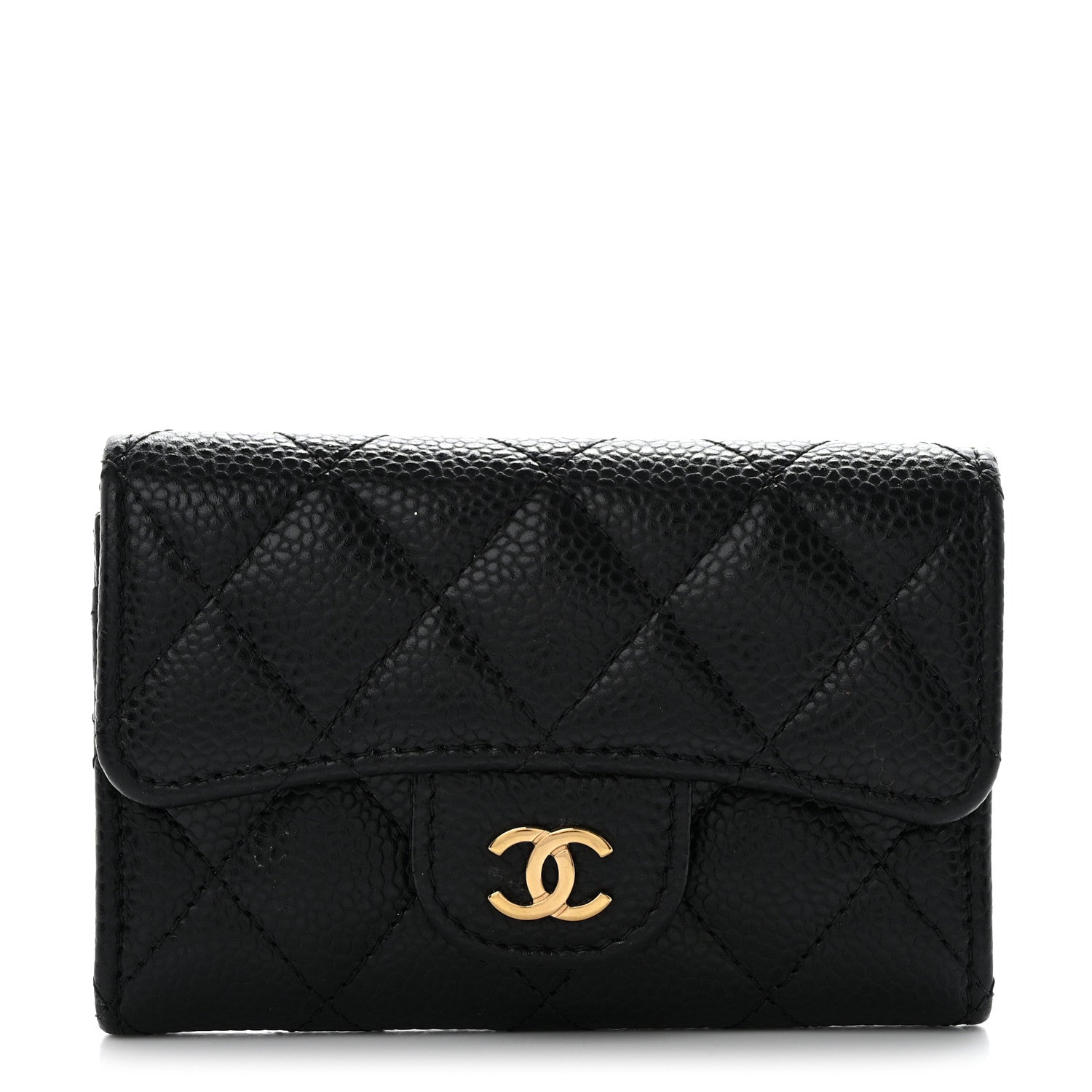 Chanel Caviar Quilted Flap Card Holder Wallet Black 1 of 10