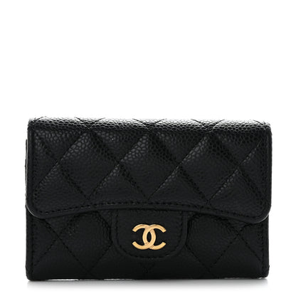 Chanel Caviar Quilted Flap Card Holder Wallet Black 1 of 10