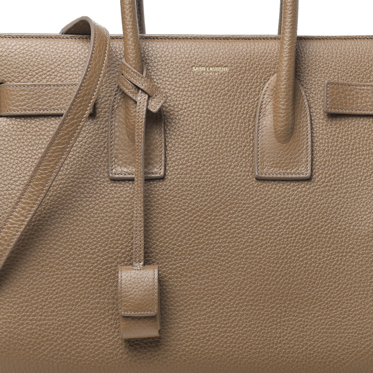 Saint Laurent Grained Calfskin Small Sac De Jour Taupe 10 of 12