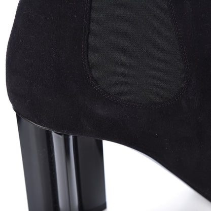 Louis Vuitton Suede Monogram Uniformes Cap Toe Chelsea 80mm Ankle Boots 39 Black 9 of 11