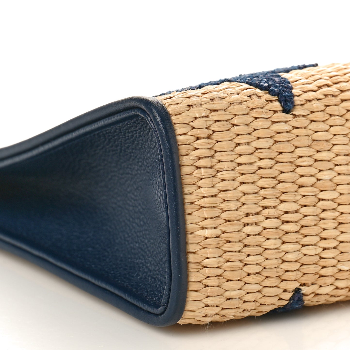 Raffia Calfskin Monogram Giant Toiletry Pouch 26 Blue