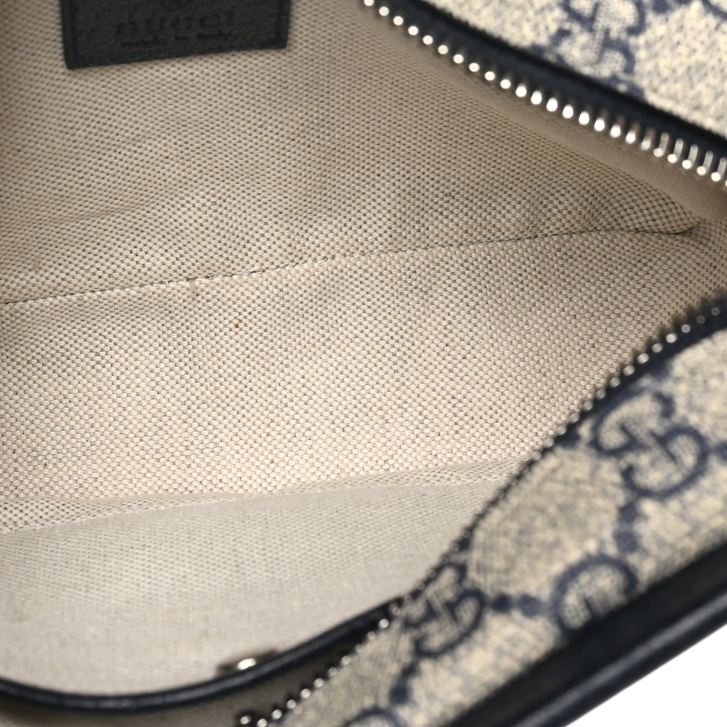 Gucci GG Supreme Monogram Textured Dollar Calfskin Mini Retro Interlocking G Shoulder Bag Beige Blue 6 of 11