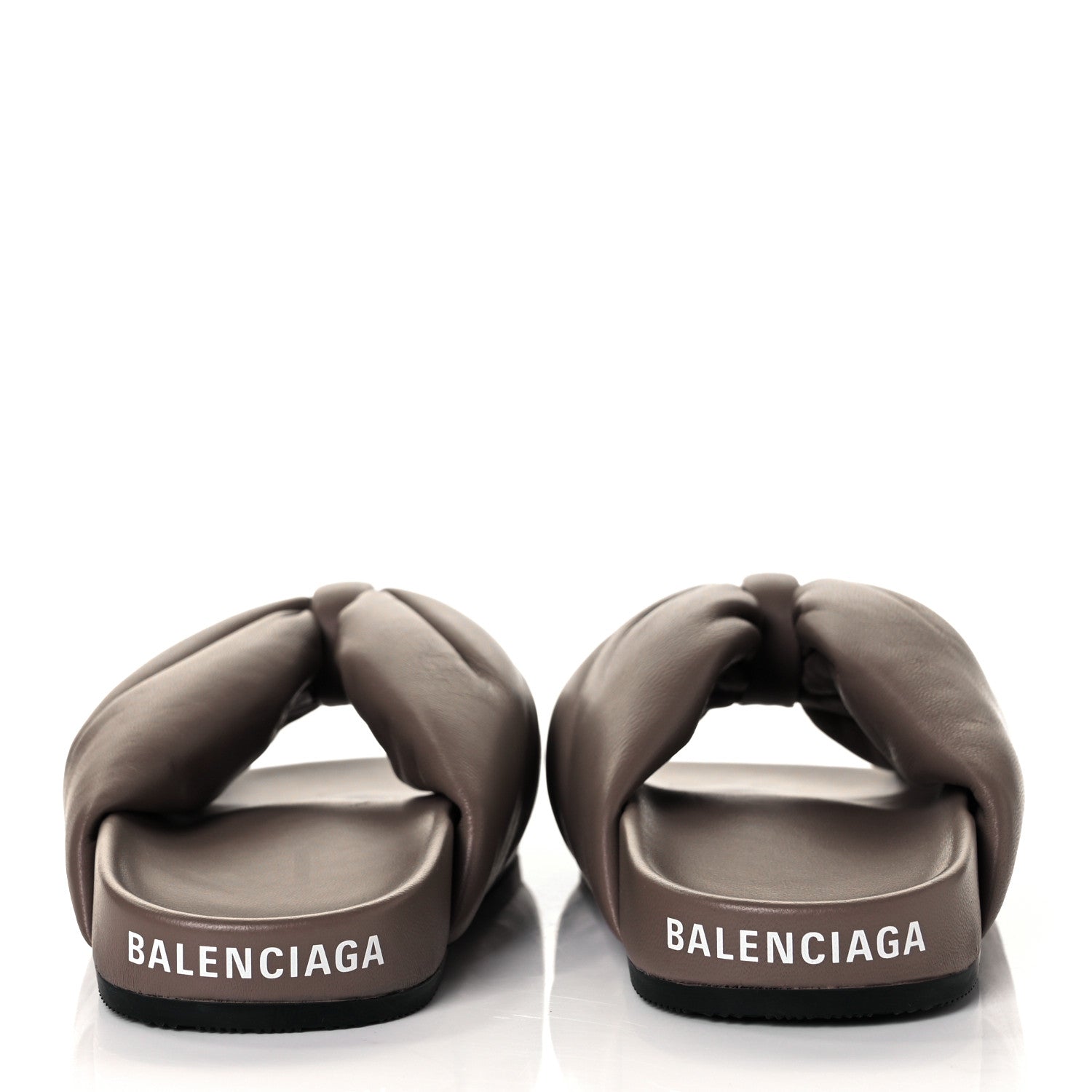 Balenciaga Lambskin Puffy Slide Sandals 36 Mink Grey White 5 of 10