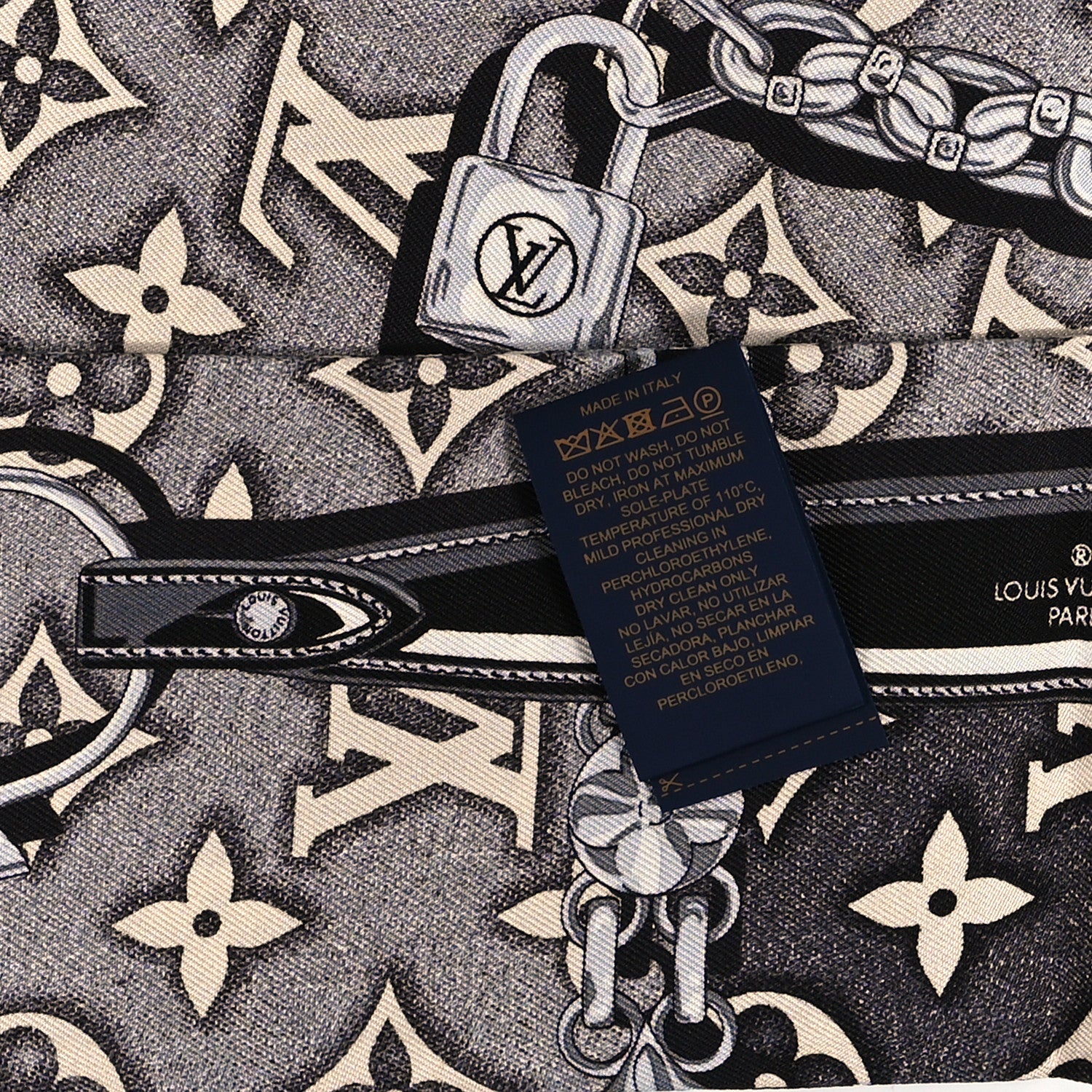 Louis Vuitton Silk Monogram Jacquard Denim Bandeau Gris 3 of 3