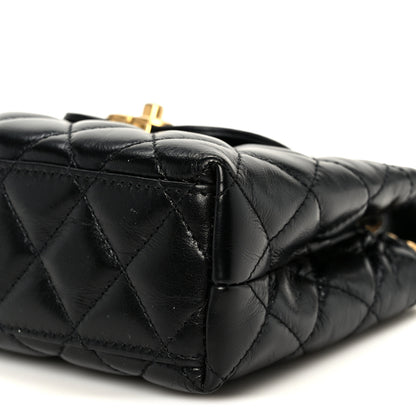 Chanel Shiny Aged Calfskin Quilted Nano Kelly Shopper Black 10 of 10