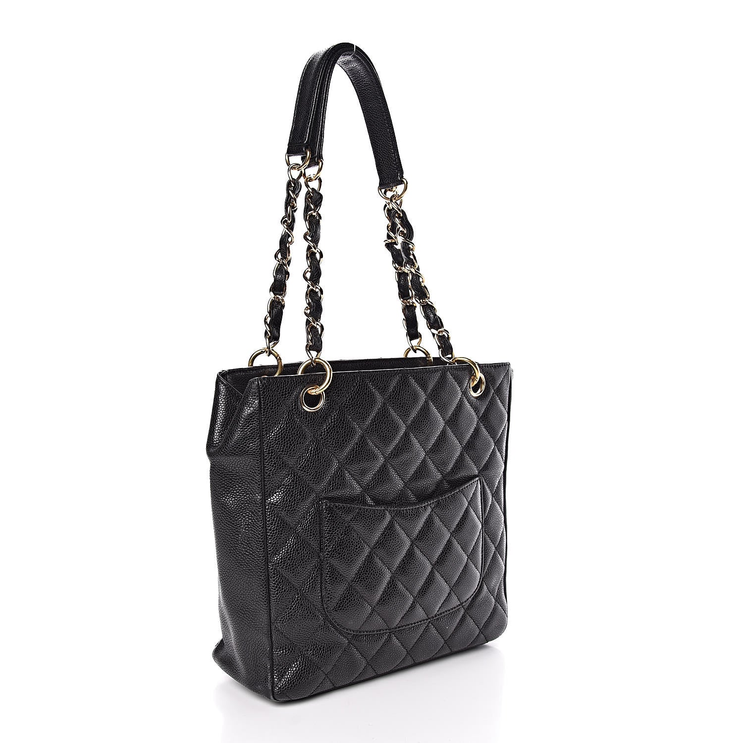 Chanel Caviar Quilted Petit Shopping Tote PST Black 3 of 10