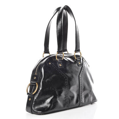 Saint Laurent Textured Patent Calfskin Medium Muse Black 3 of 26
