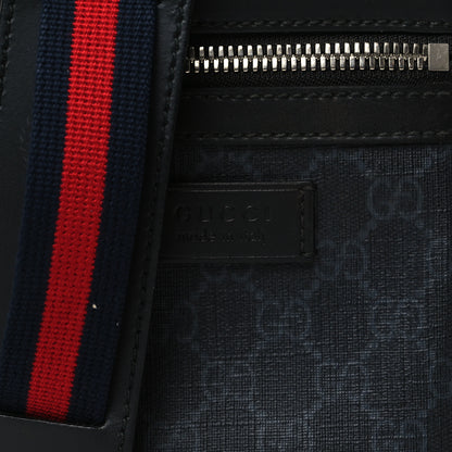 Gucci GG Supreme Monogram Appia Calfskin Web Small Camera Messenger Bag Black Grey 8 of 10