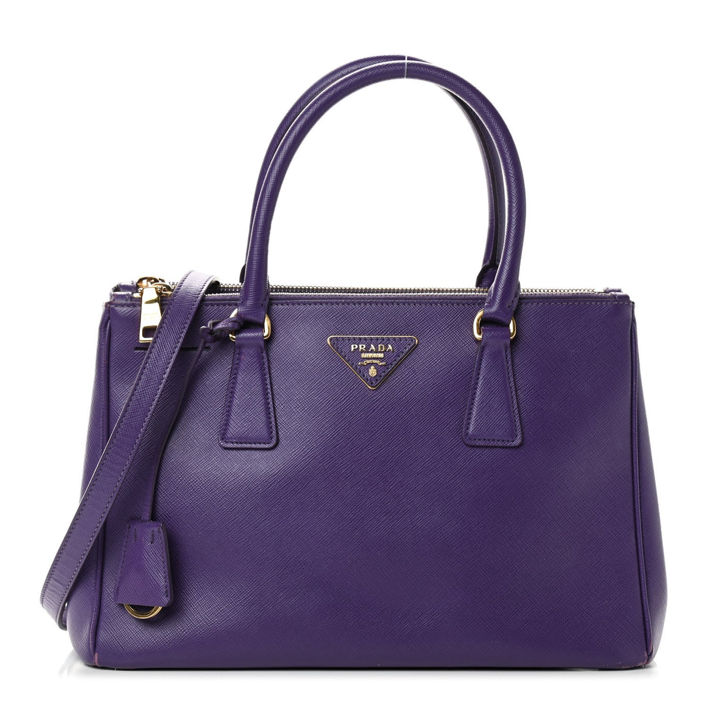 Saffiano Small Galleria Double Zip Tote Viola