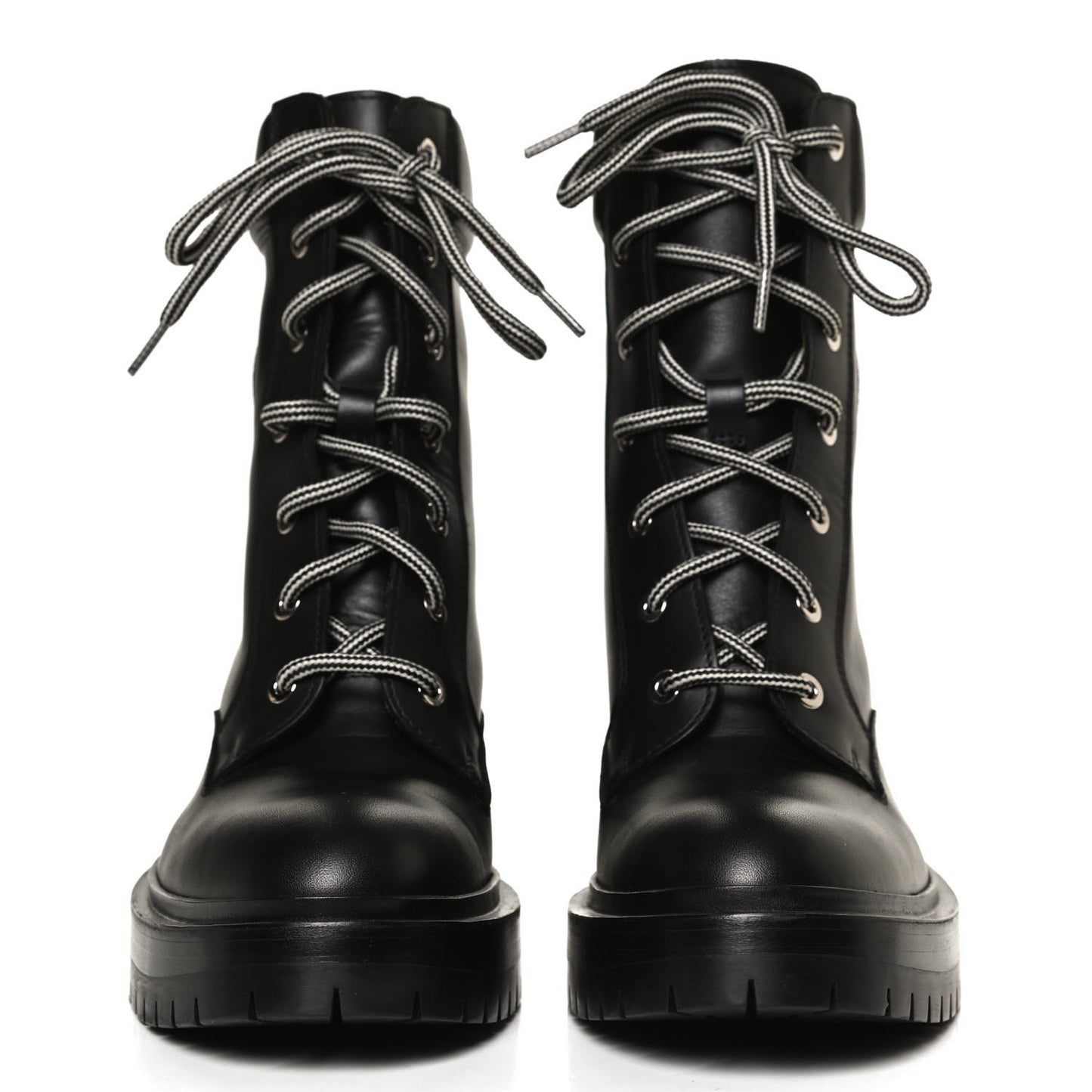 Calfskin Bridge Ankle Boots 36 Black