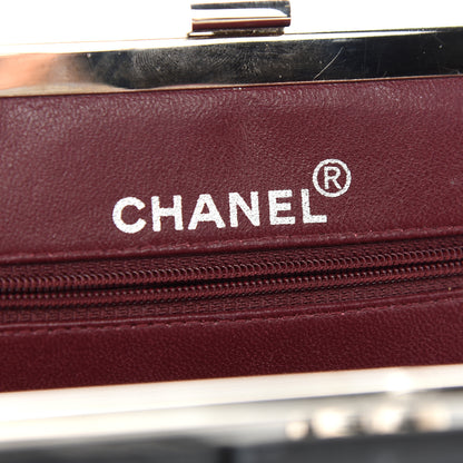 Chanel Lambskin Quilted Kisslock Frame Bag Black 6 of 11