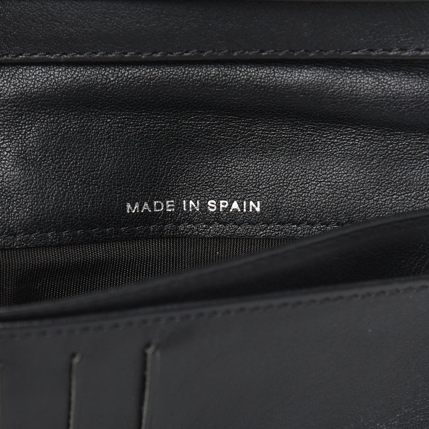 Patent Quilted Brilliant Zipped Pocket Wallet Black