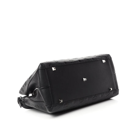 MCM Calfskin Ottomar Monogram Large Essential Tote Black 4 of 11