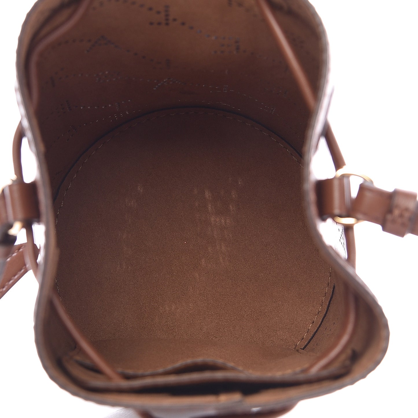 Perforated Eco Alter Nappa Mini Bucket Bag Brown