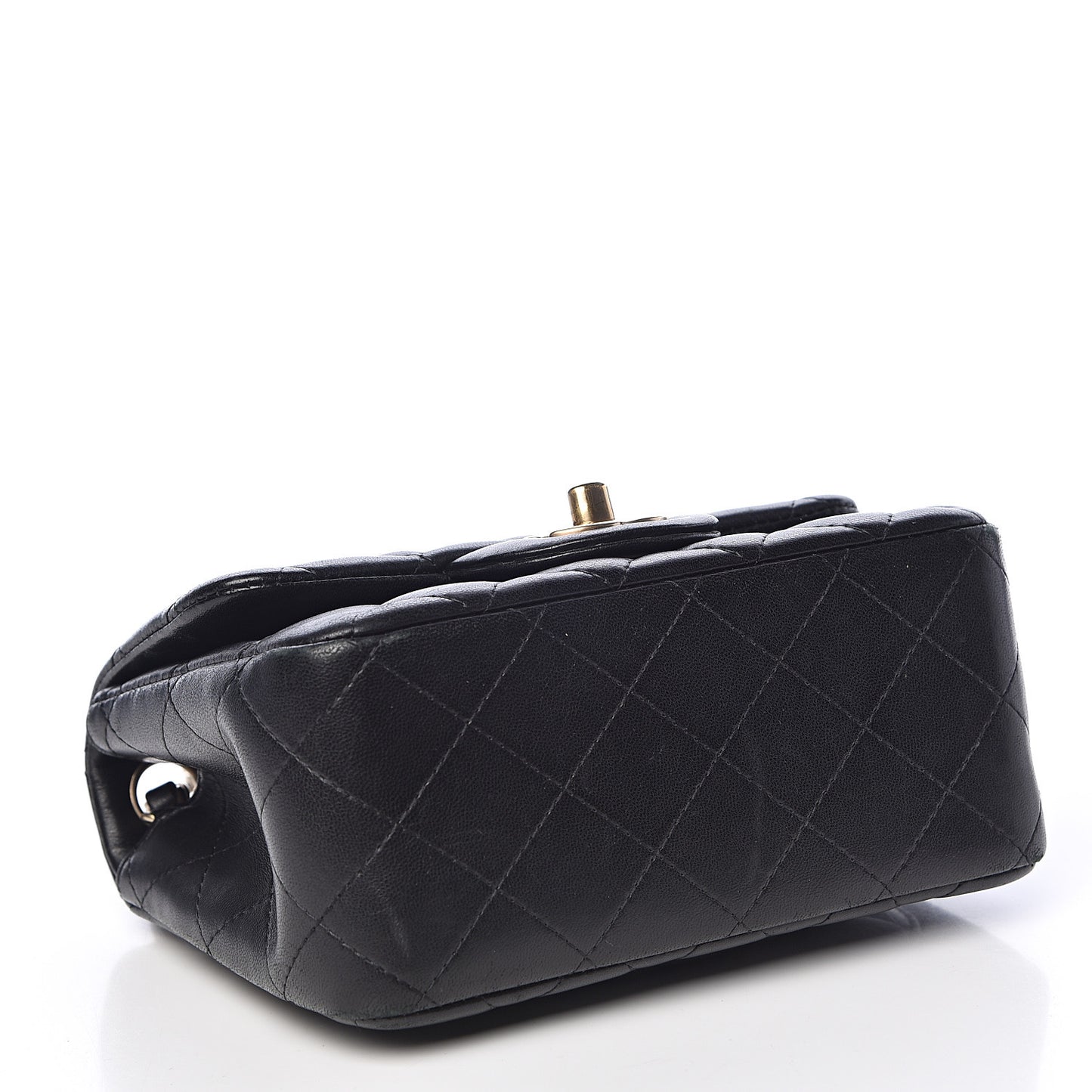 Lambskin Quilted Mini Square Flap Black
