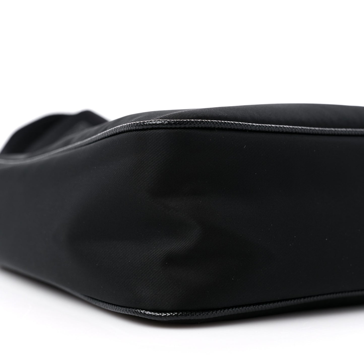 Re-Nylon Saffiano Pocket Zippered Shoulder Bag Black