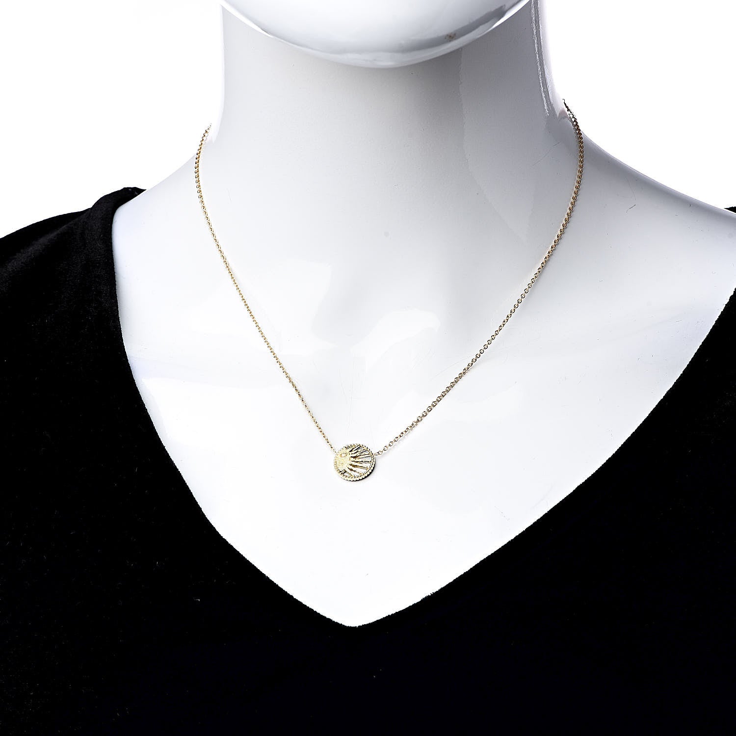 Christian Dior 18K Yellow White Gold Black Onyx Mother of Pearl Diamond Rose Celeste Pendant Necklace 2 of 9