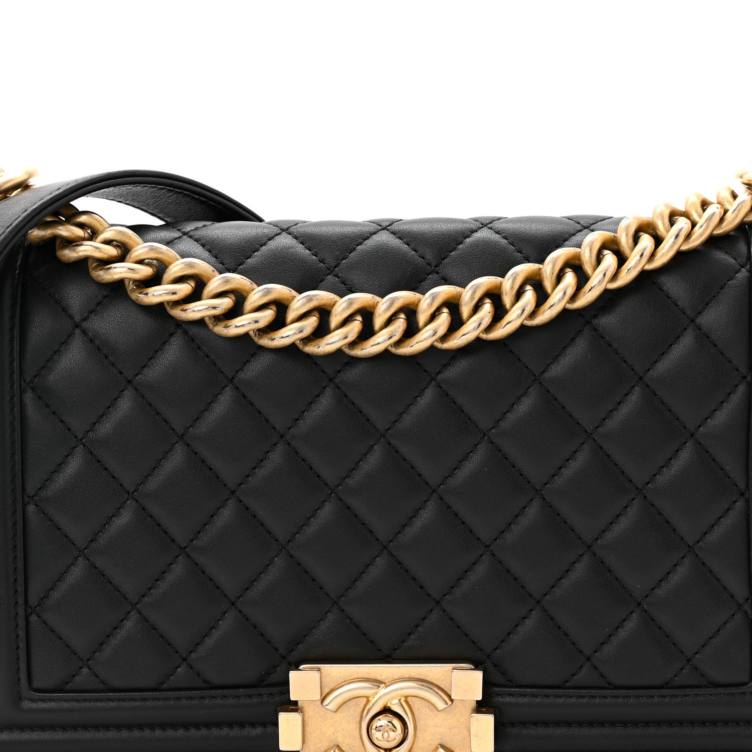 Chanel Lambskin Quilted Medium Boy Flap Black 8 of 11