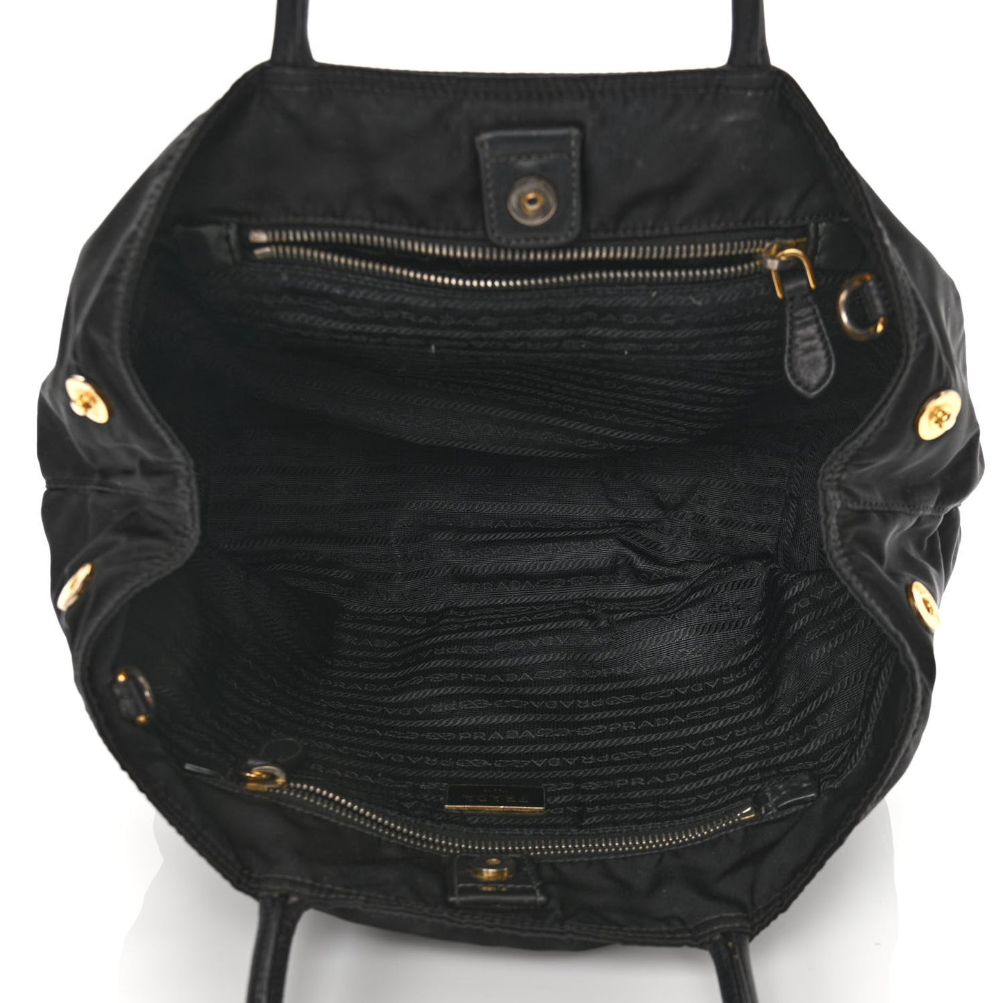 Nylon Calfskin Tote Black
