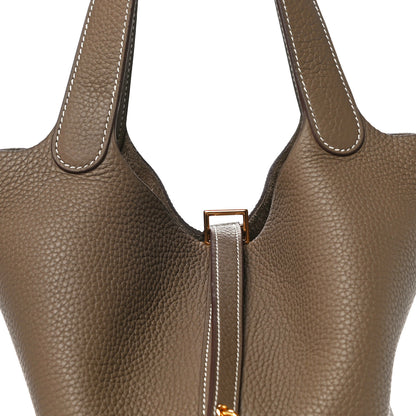 Hermes Taurillon Clemence Picotin Lock 22 MM Etoupe 7 of 10