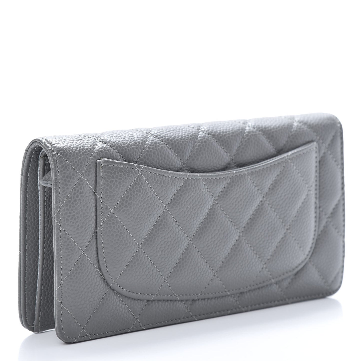Caviar Quilted Yen Wallet Grey