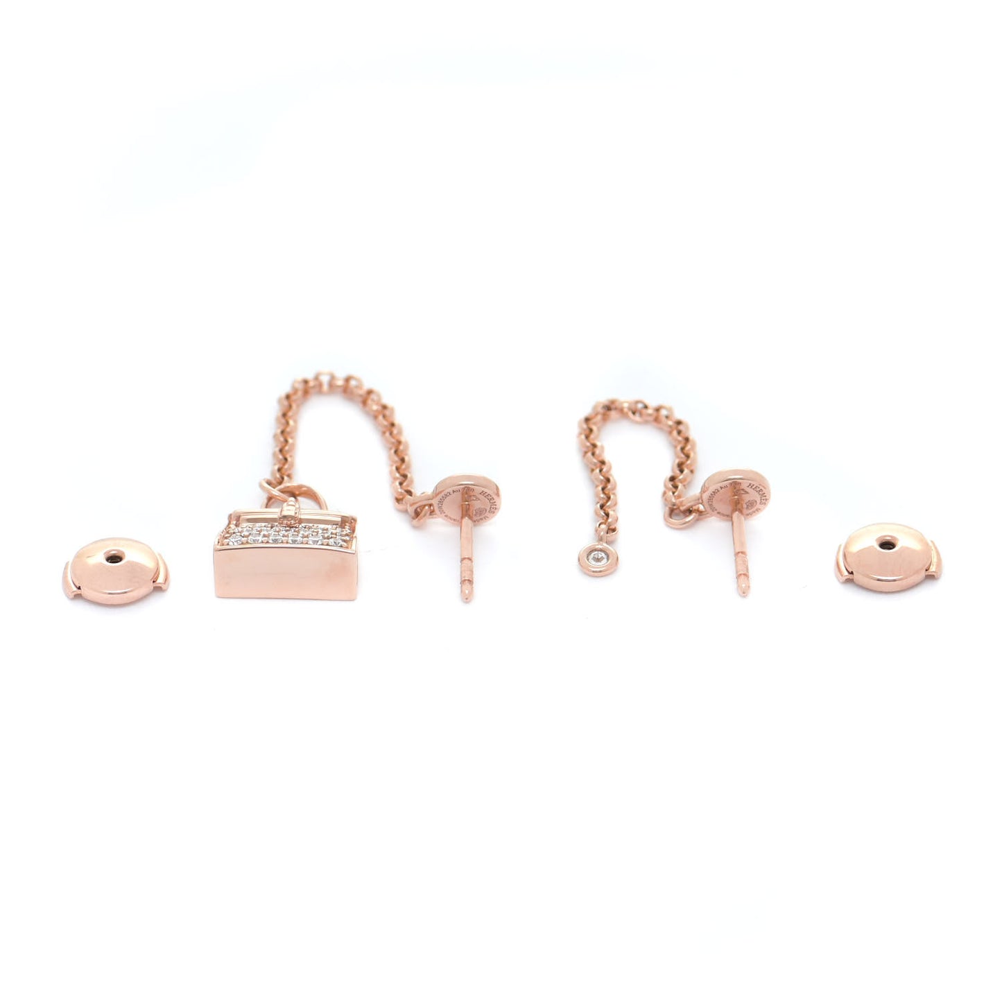 18K Rose Gold Diamond Kelly Amulette Drop Earrings