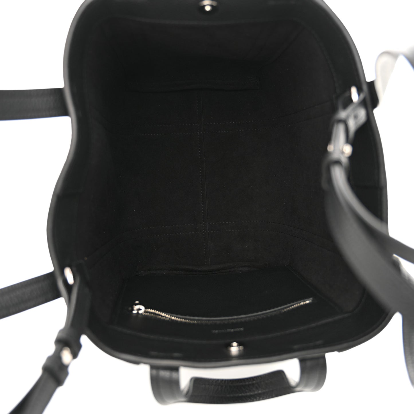 Grained Calfskin Small Everyday North South Shoulder Tote Bag Black