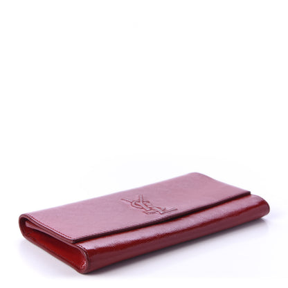 Saint Laurent Textured Patent Monogram Small Belle De Jour Clutch Red 4 of 10