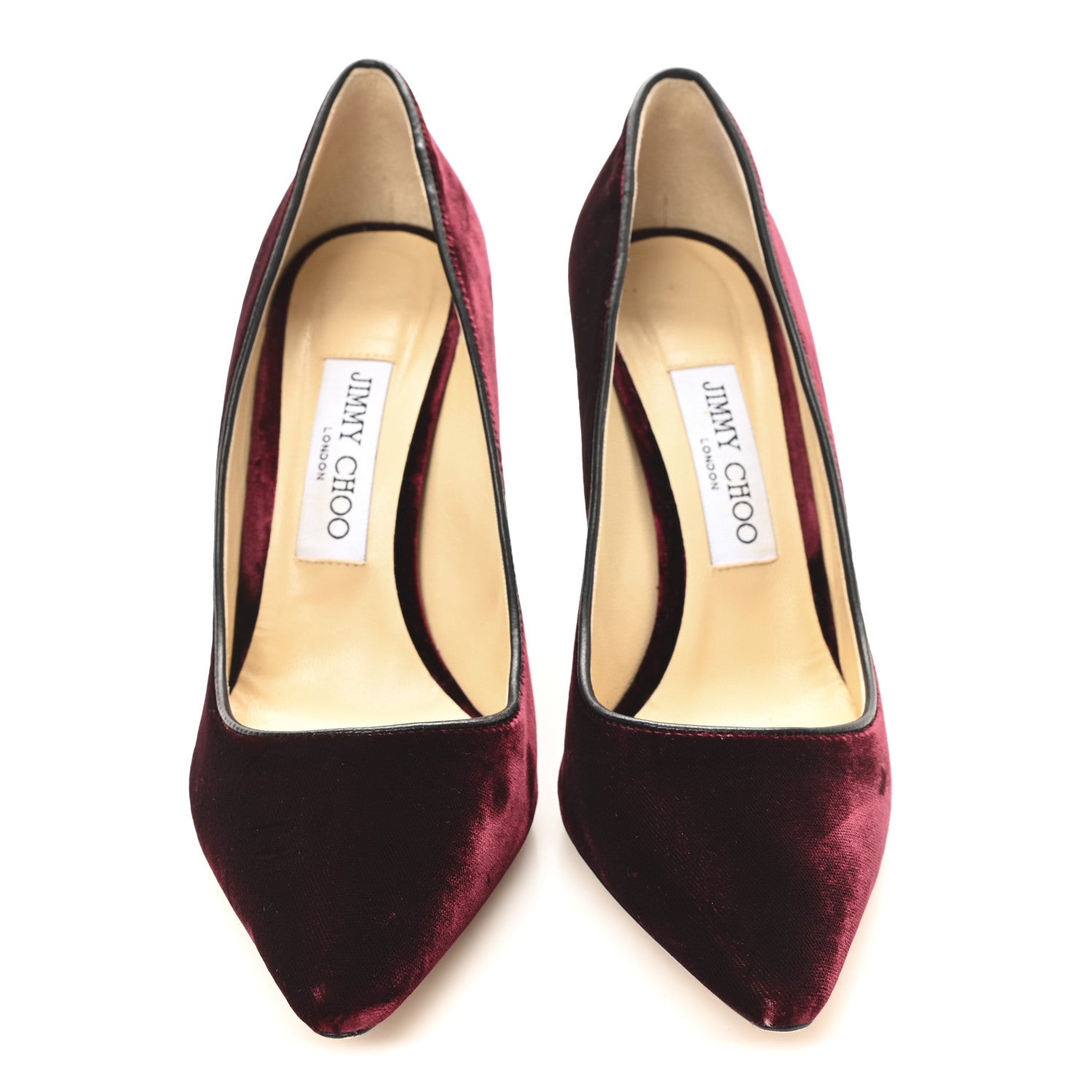Jimmy Choo Velvet Romy 100 Pumps 37.5 Bordeaux 3 of 9