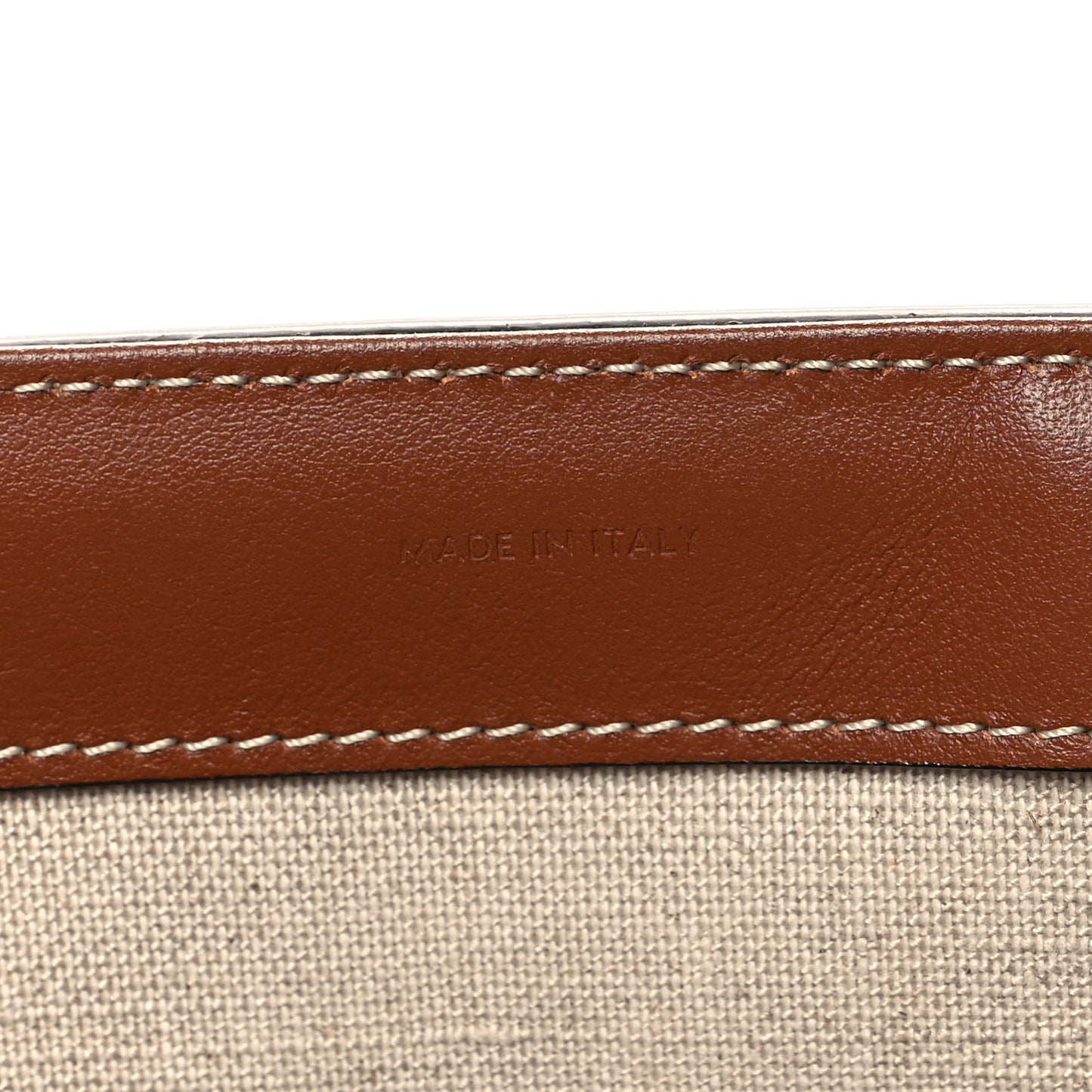 Canvas Calfskin Medium Cabas 16 Tote Natural Tan