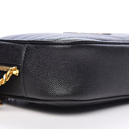 Saint Laurent Grain De Poudre Matelasse Monogram Mini Lou Camera Bag Black 9 of 12