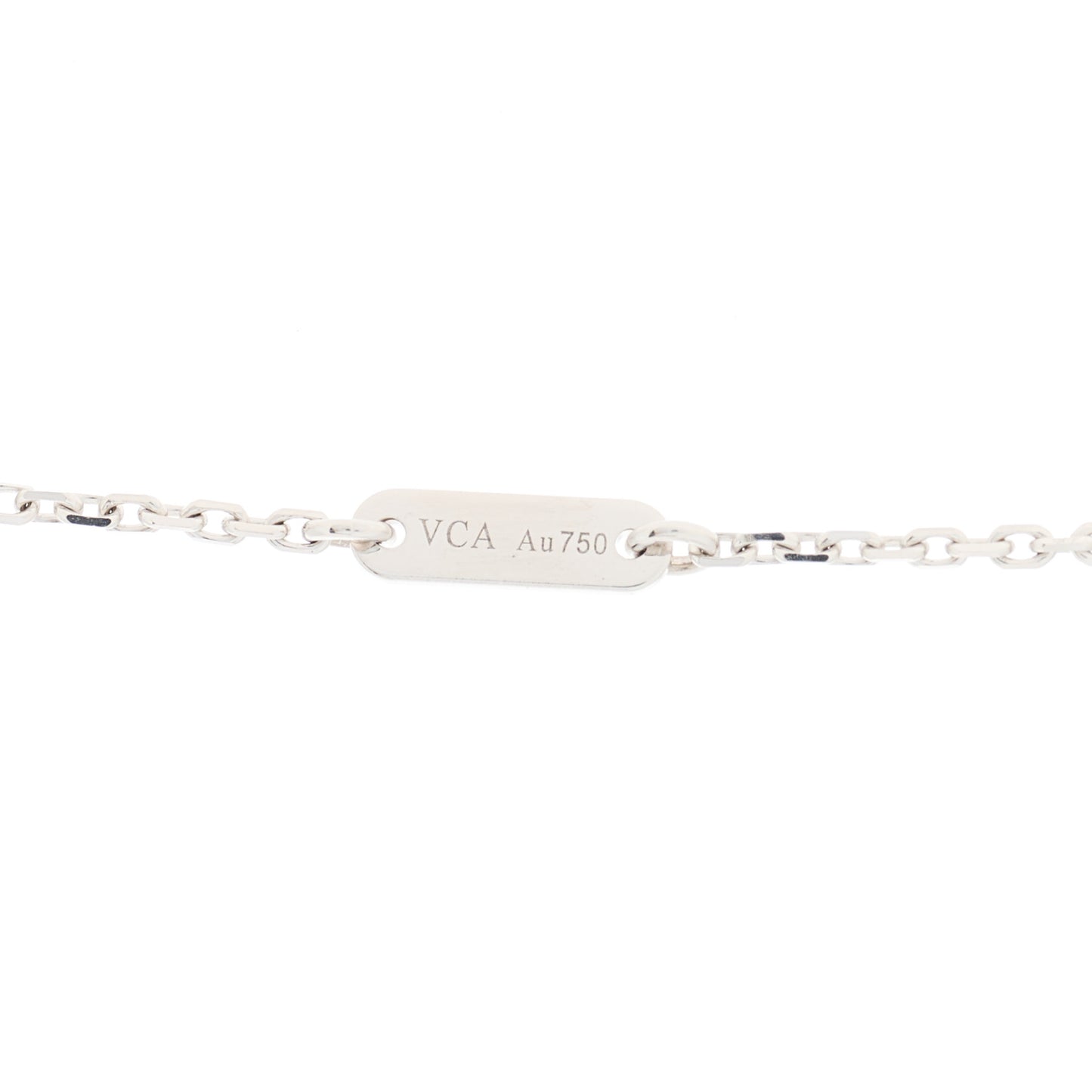18K White Gold Diamond Sweet Alhambra Pendant Necklace