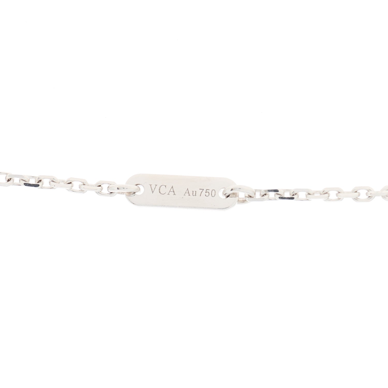 Van Cleef & Arpels 18K White Gold Diamond Sweet Alhambra Pendant Necklace 4 of 5